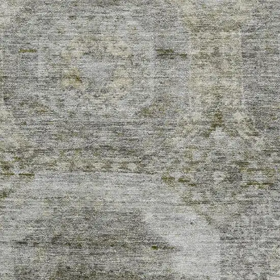 Pewter Gray And Beige Abstract Geometric Washable Area Rug With UV Protection Photo 3