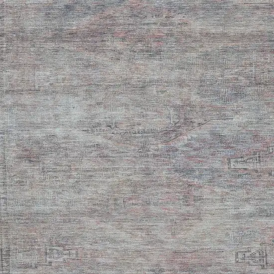 Pewter Gray And Charcoal Abstract Geometric Washable Area Rug With UV Protection Photo 2