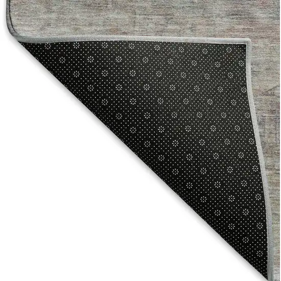 Pewter Gray And Charcoal Abstract Geometric Washable Area Rug With UV Protection Photo 6