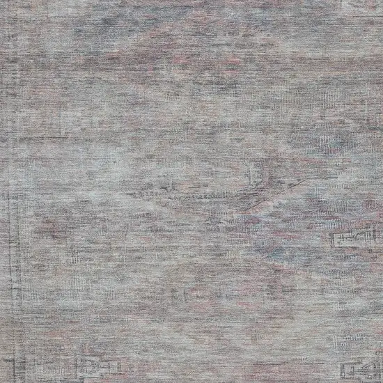 Pewter Gray And Charcoal Abstract Geometric Washable Area Rug With UV Protection Photo 2