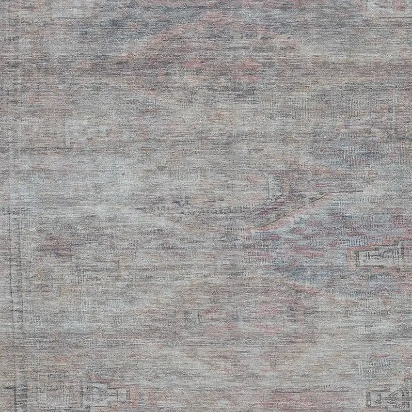 Pewter Gray And Charcoal Abstract Geometric Washable Area Rug With UV Protection Photo 2