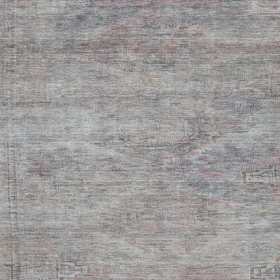 Pewter Gray And Charcoal Abstract Geometric Washable Area Rug With UV Protection Photo 2