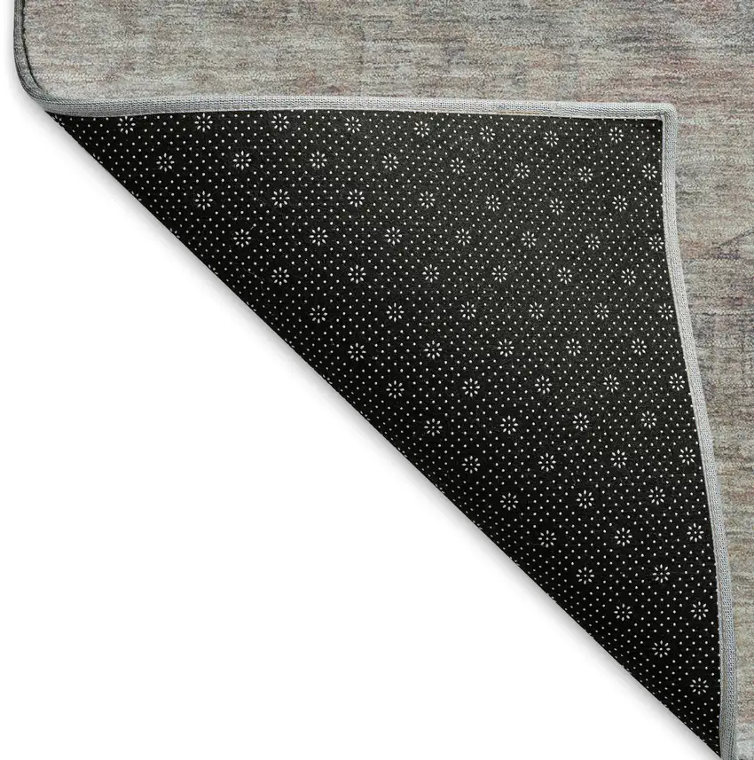 Pewter Gray And Charcoal Abstract Geometric Washable Area Rug With UV Protection Photo 7