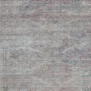 Photo of Pewter Gray And Charcoal Abstract Geometric Washable Area Rug With UV Protection