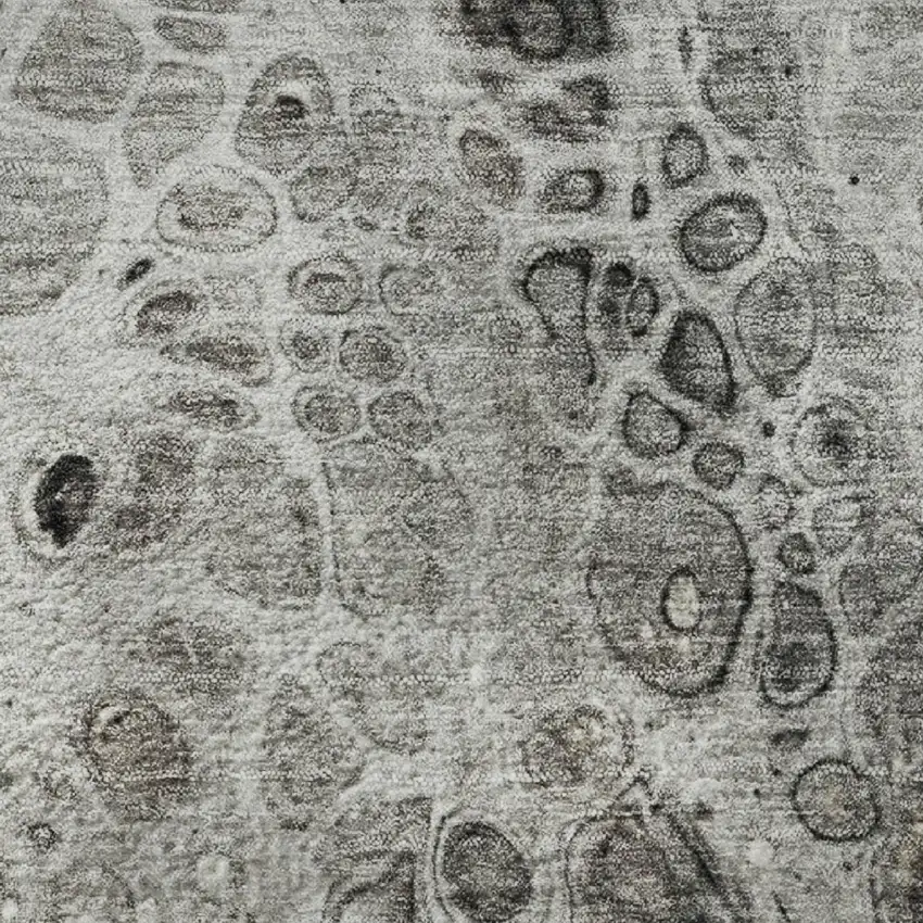 Pewter Gray And Silver Abstract Washable Area Rug With UV Protection Photo 8