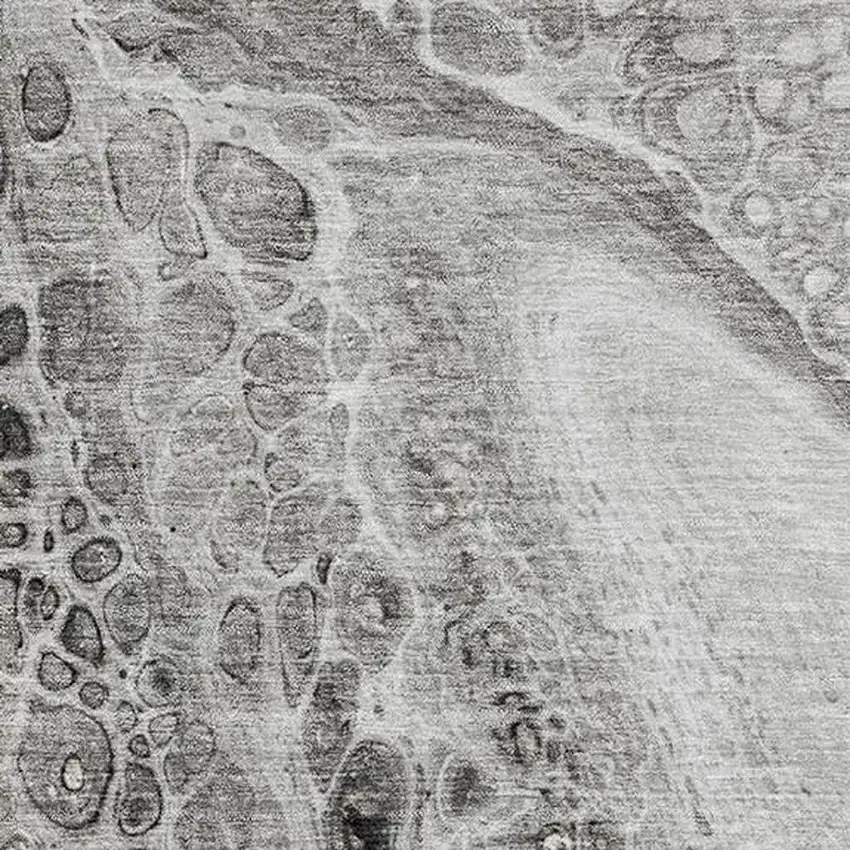 Pewter Gray And Silver Abstract Washable Area Rug With UV Protection Photo 4