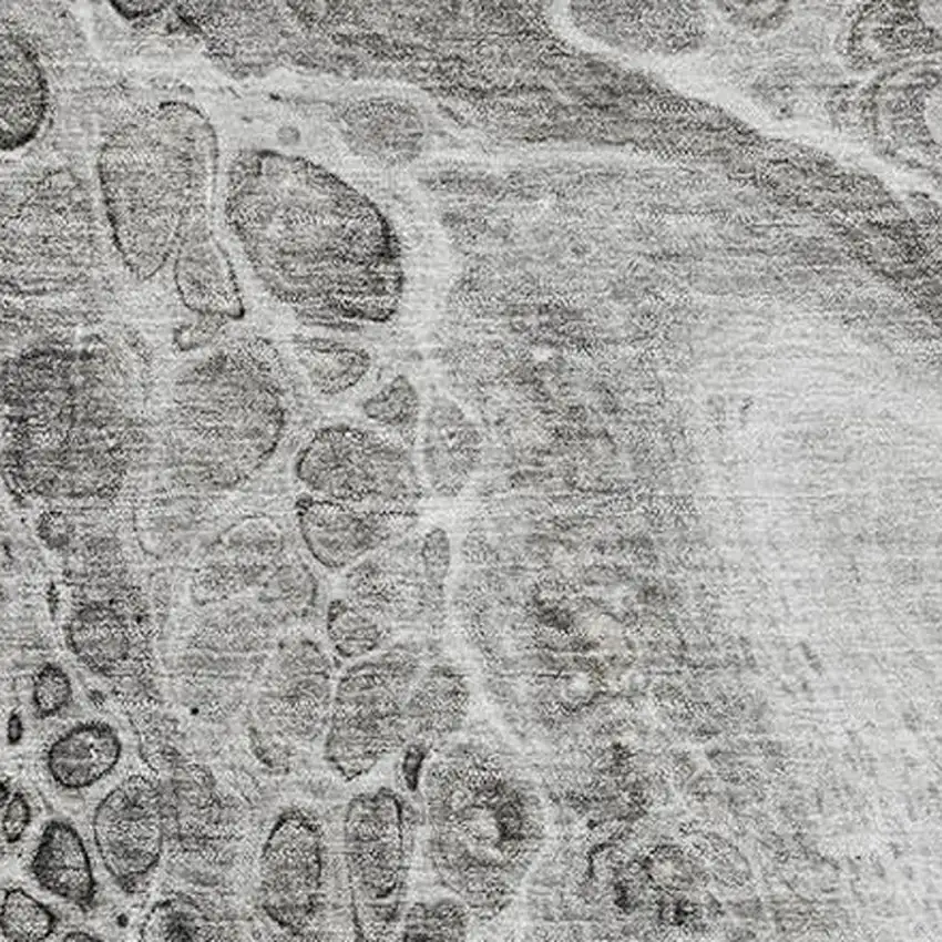 Pewter Gray And Silver Abstract Washable Area Rug With UV Protection Photo 3