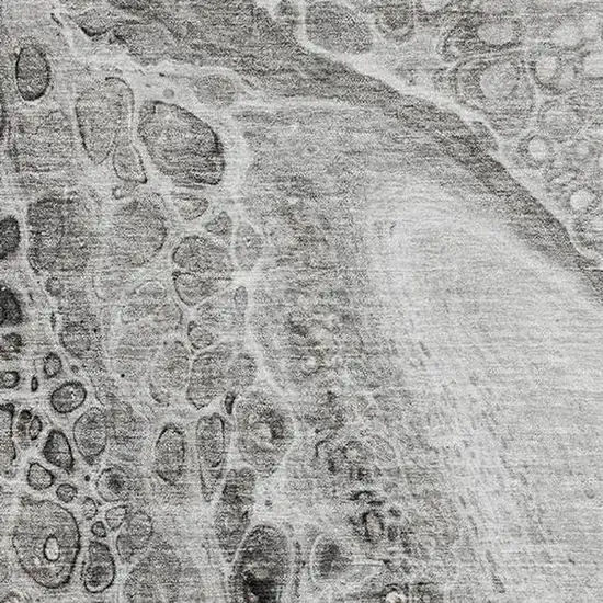 Pewter Gray And Silver Abstract Washable Area Rug With UV Protection Photo 4