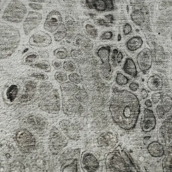 Pewter Gray And Silver Abstract Washable Area Rug With UV Protection Photo 9