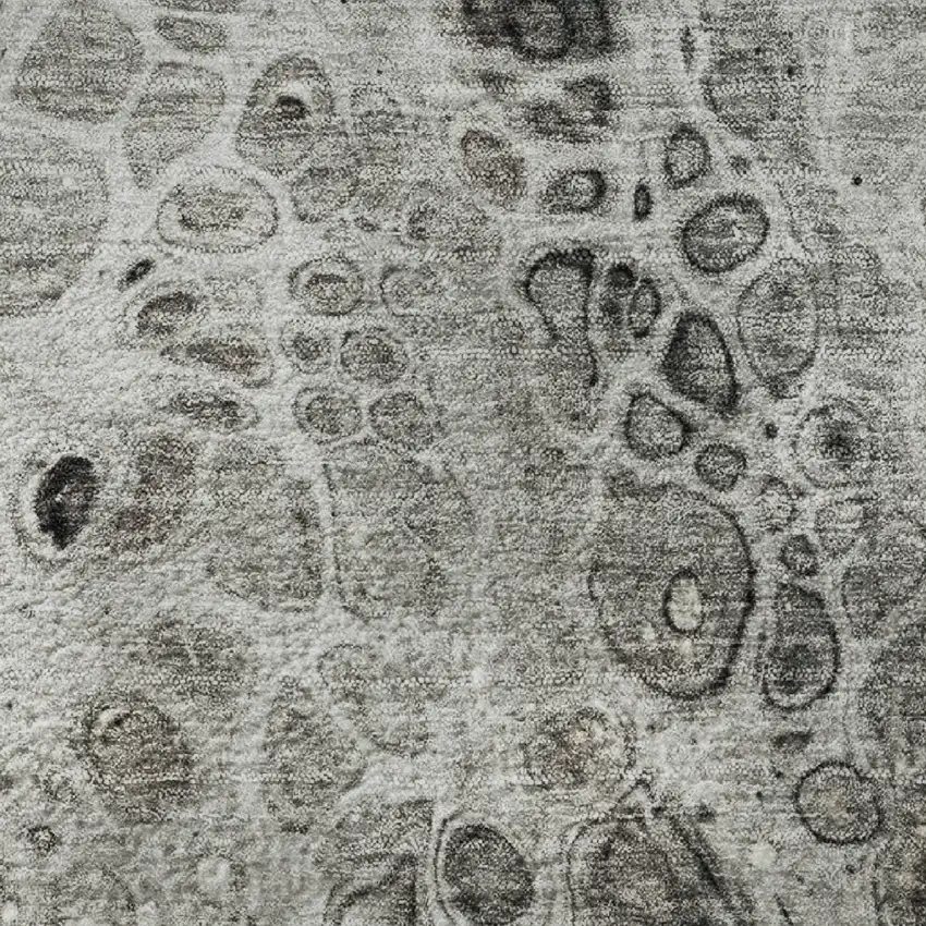 Pewter Gray And Silver Abstract Washable Area Rug With UV Protection Photo 9