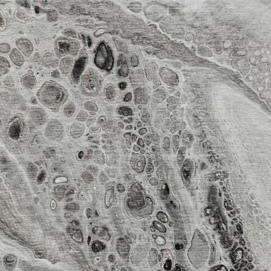 Pewter Gray And Silver Abstract Washable Indoor Outdoor Area Rug Photo 3