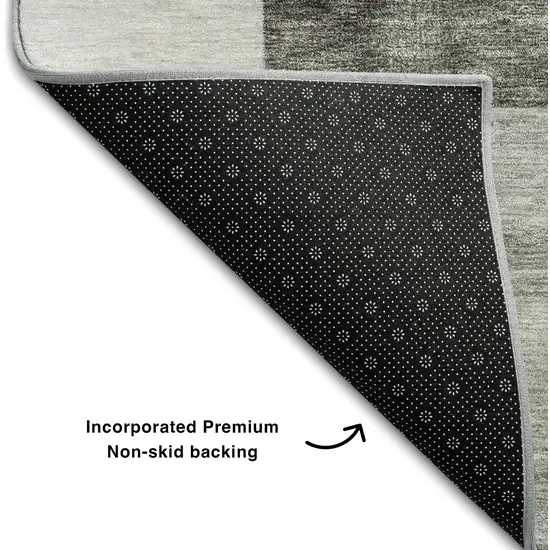 Pewter Gray And Silver Geometric Washable Area Rug With UV Protection Photo 6