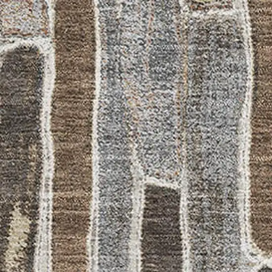 Pewter Gray And Silver Striped Washable Area Rug With UV Protection Photo 2