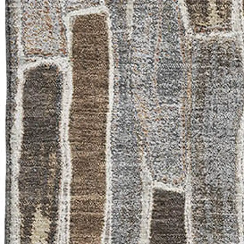 Pewter Gray And Silver Striped Washable Area Rug With UV Protection Photo 2