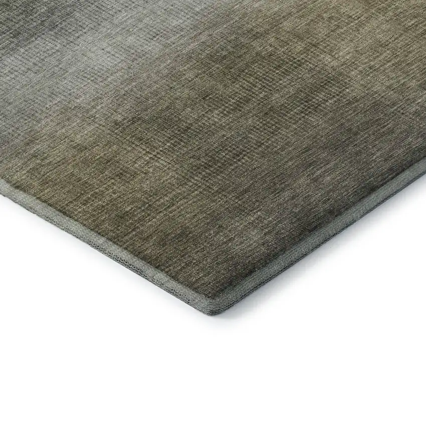 Pewter Green And Silver Striped Washable Area Rug With UV Protection Photo 7