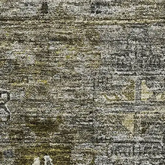 Pewter Olive Green And Beige Tribal Washable Area Rug With UV Protection Photo 2