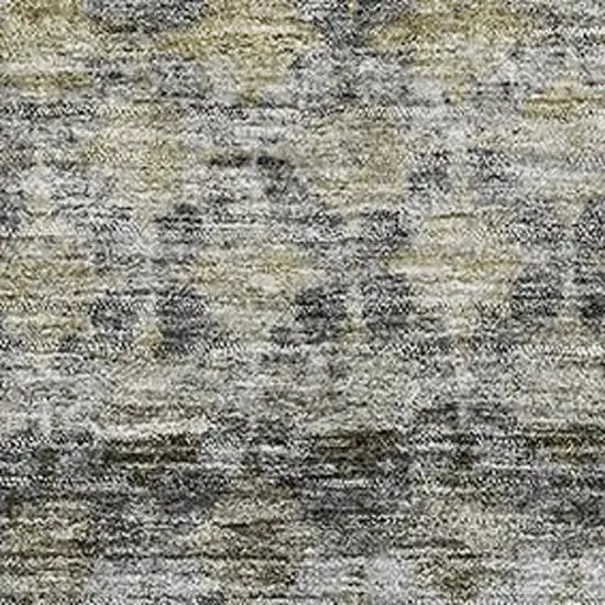 Pewter Olive Green And Silver Striped Washable Area Rug With UV Protection Photo 2