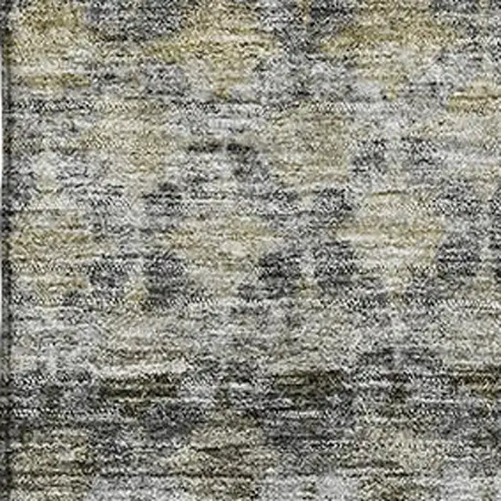 Pewter Olive Green And Silver Striped Washable Area Rug With UV Protection Photo 2