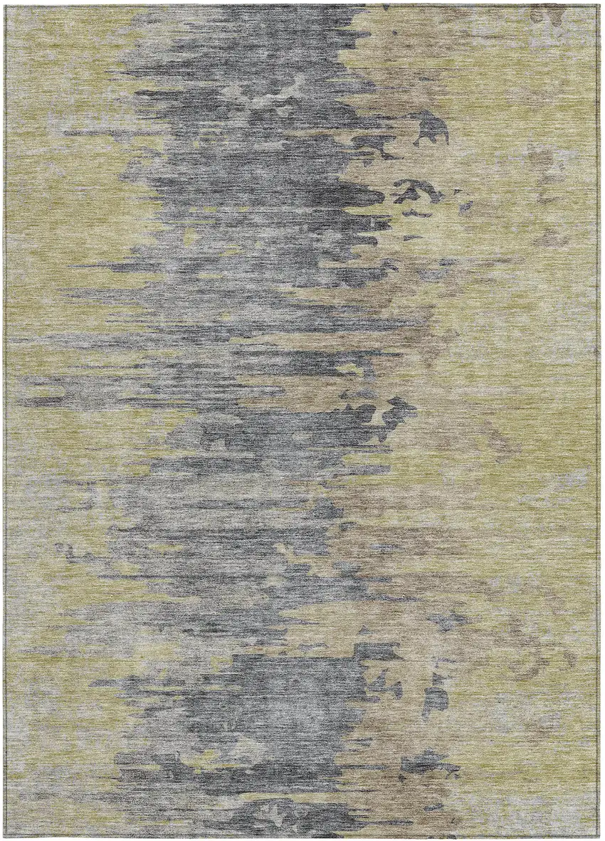 Pewter Silver And Gray Abstract Washable Indoor Outdoor Area Rug Photo 6