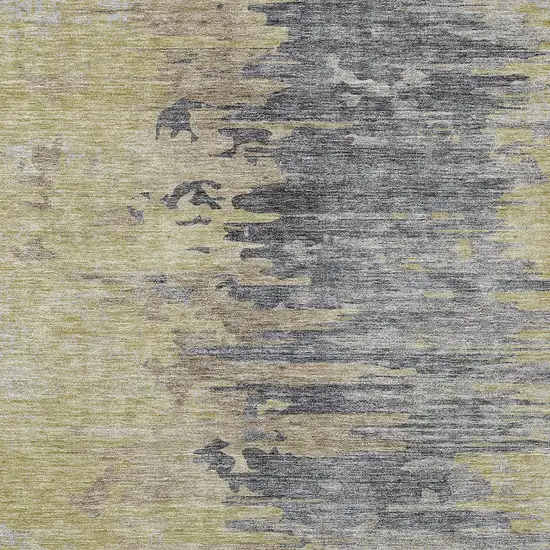 Pewter Silver And Gray Abstract Washable Indoor Outdoor Area Rug Photo 4