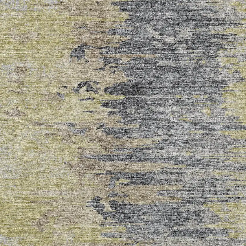 Pewter Silver And Gray Abstract Washable Indoor Outdoor Area Rug Photo 4