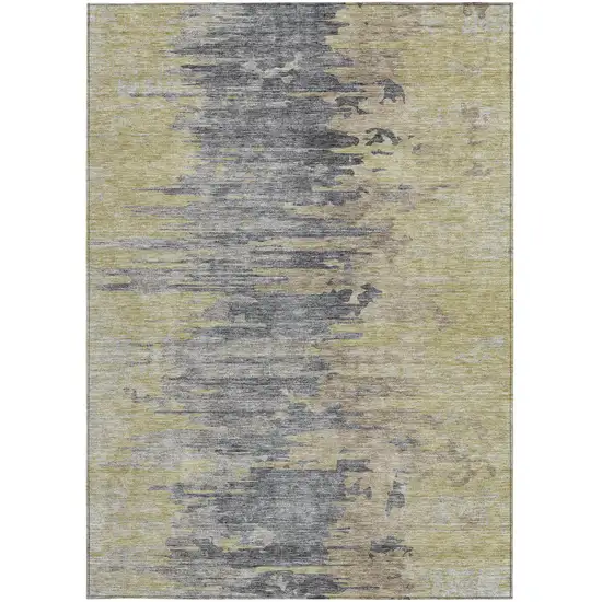Pewter Silver And Gray Abstract Washable Indoor Outdoor Area Rug Photo 5