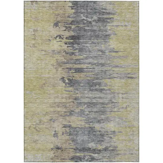 Pewter Silver And Gray Abstract Washable Indoor Outdoor Area Rug Photo 1