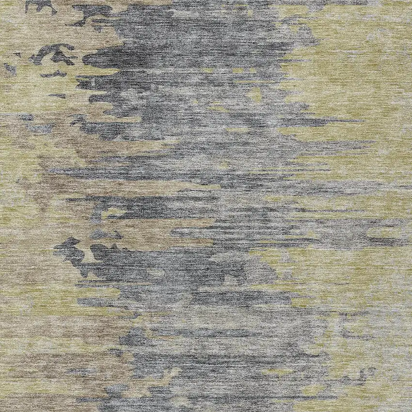 Pewter Silver And Gray Abstract Washable Indoor Outdoor Area Rug Photo 5