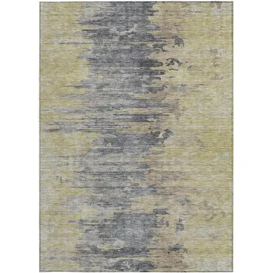 Pewter Silver And Gray Abstract Washable Indoor Outdoor Area Rug Photo 5