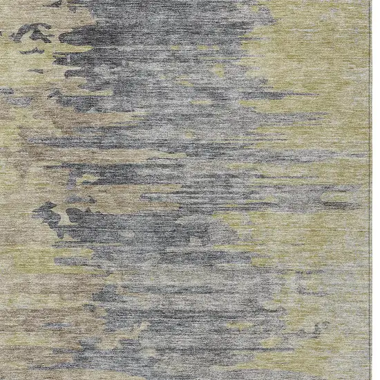 Pewter Silver And Gray Abstract Washable Indoor Outdoor Area Rug Photo 4