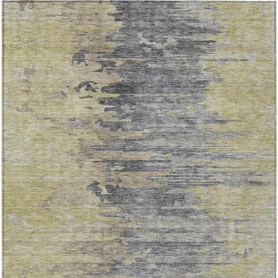 Pewter Silver And Gray Abstract Washable Indoor Outdoor Area Rug Photo 5