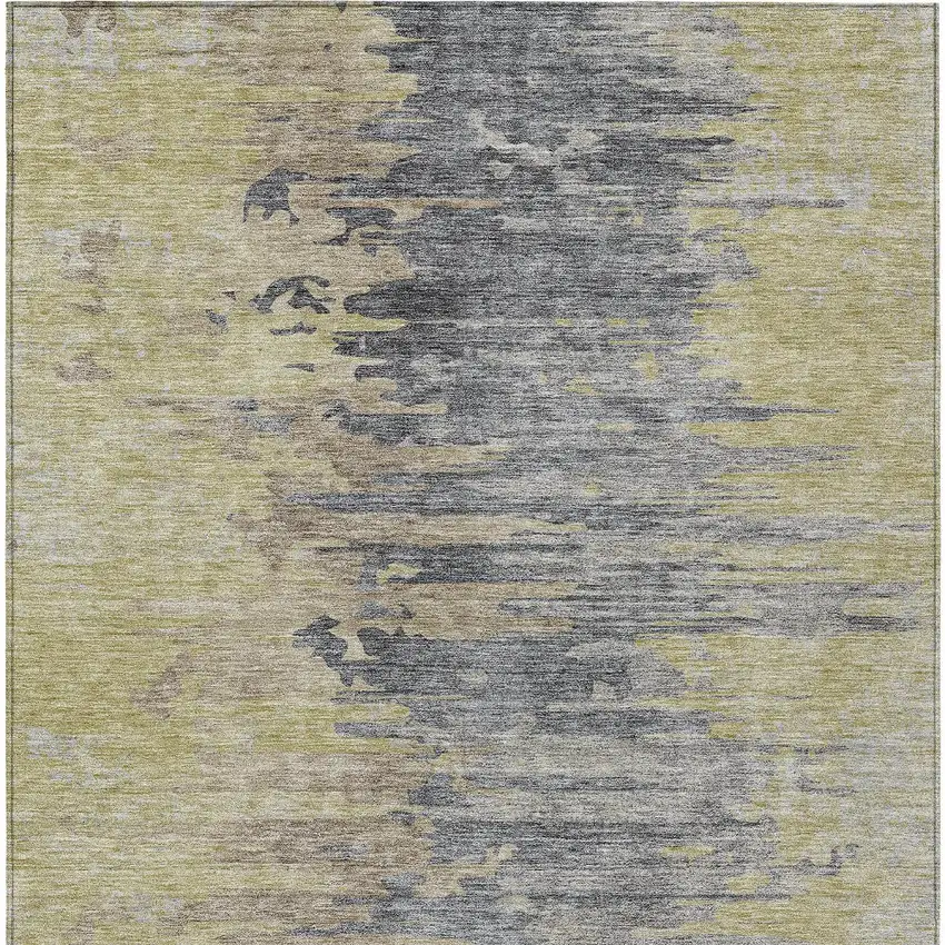 Pewter Silver And Gray Abstract Washable Indoor Outdoor Area Rug Photo 5