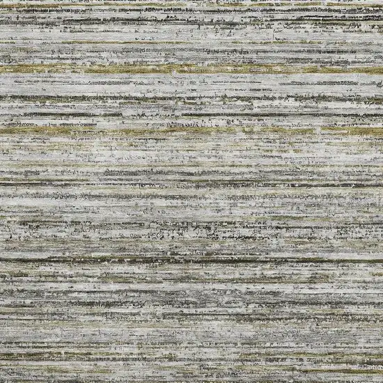 Pewter Silver And Gray Striped Washable Area Rug With UV Protection Photo 2