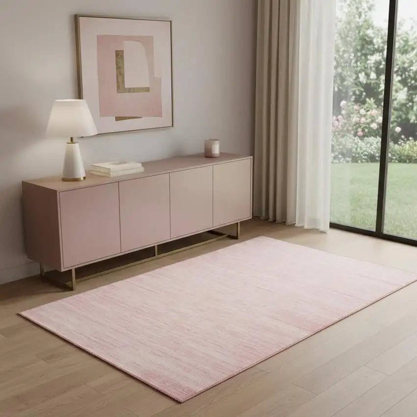 Pink Abstract Area Rug Photo 1