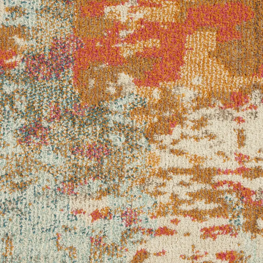 Pink Abstract Distressed Area Rug Photo 2