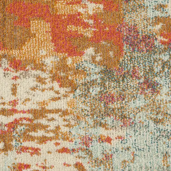 Pink Abstract Distressed Area Rug Photo 3