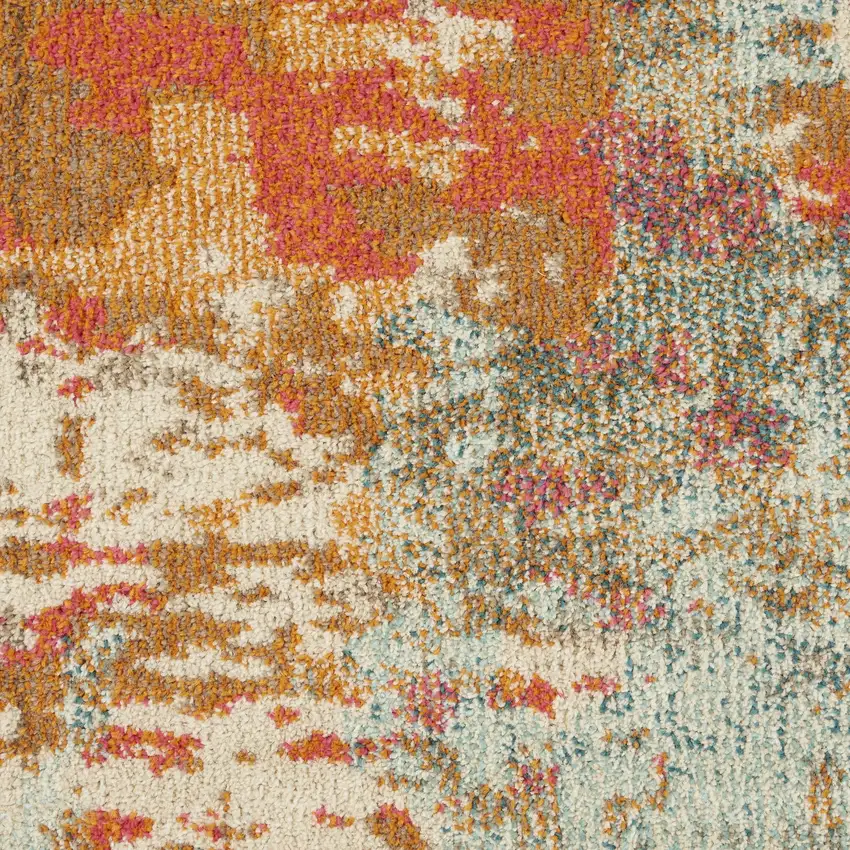 Pink Abstract Distressed Area Rug Photo 3