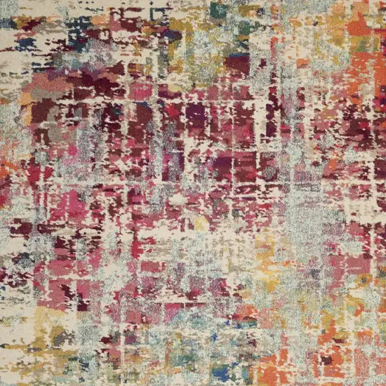 Pink Abstract Distressed Area Rug Photo 8