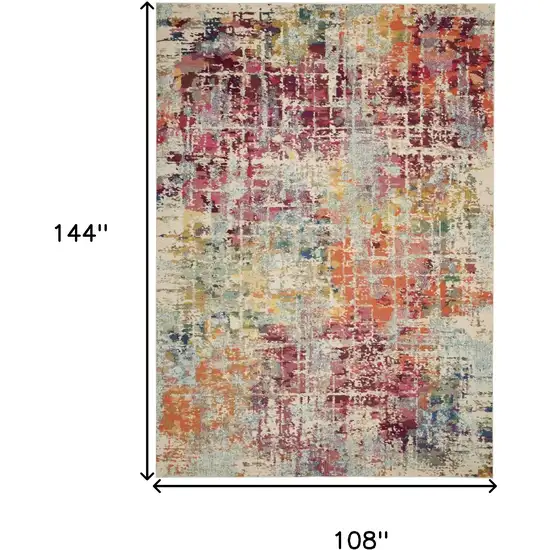 Pink Abstract Distressed Area Rug Photo 3