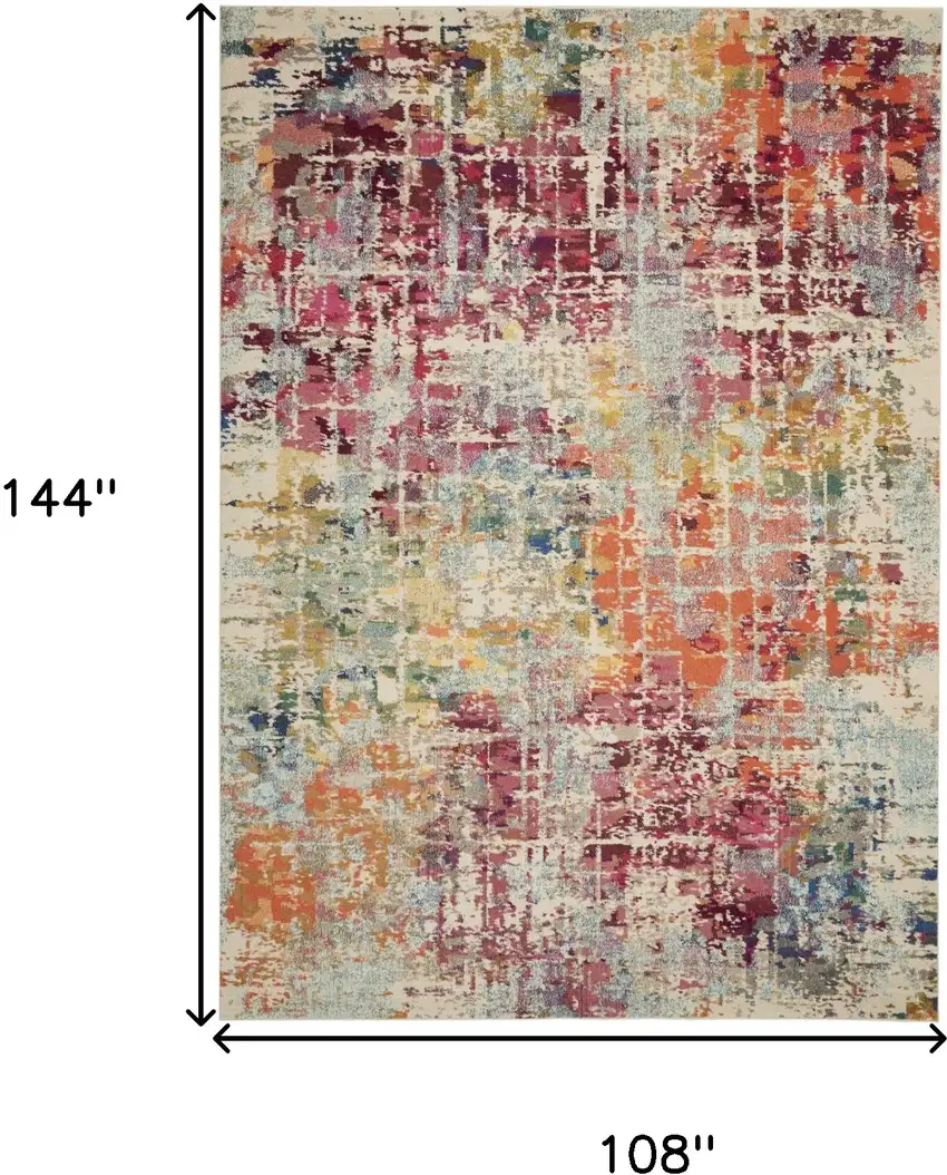 Pink Abstract Distressed Area Rug Photo 3