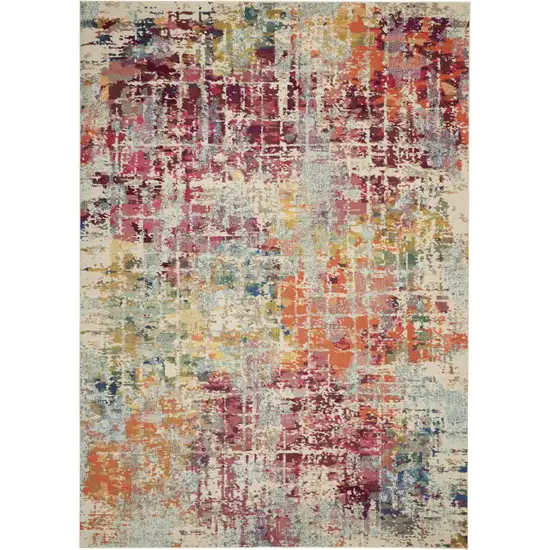 Pink Abstract Distressed Area Rug Photo 7