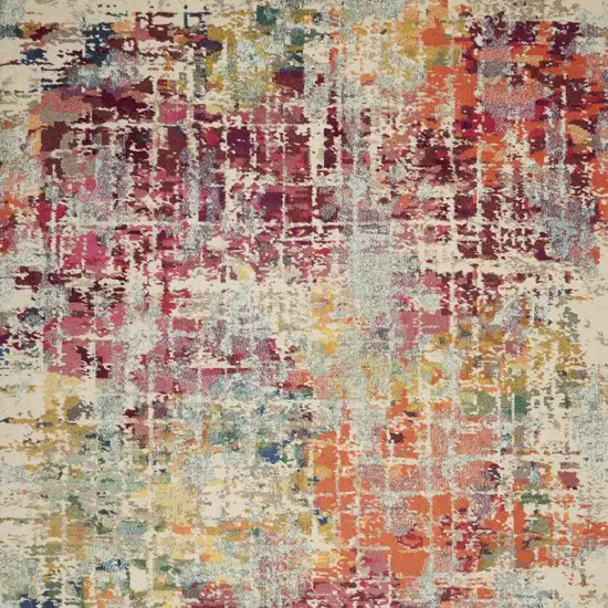 Pink Abstract Distressed Area Rug Photo 9