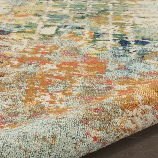 Pink Abstract Distressed Area Rug Photo 9