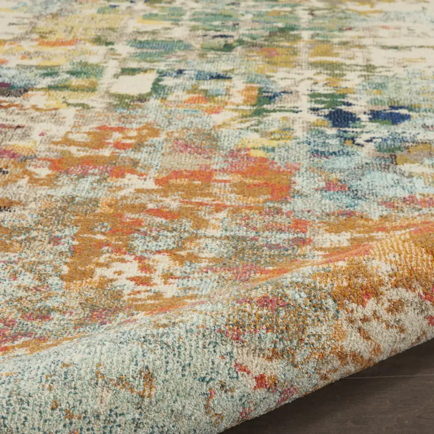 Pink Abstract Distressed Area Rug Photo 9