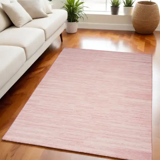 Pink Abstract Washable Area Rug Photo 2