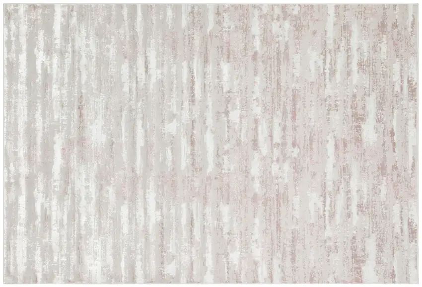 Pink Abstract Washable Non Skid Area Rug With Fringe Photo 2