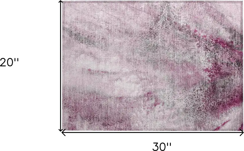 Pink Abstract Washable Non Skid Indoor Outdoor Area Rug Photo 3