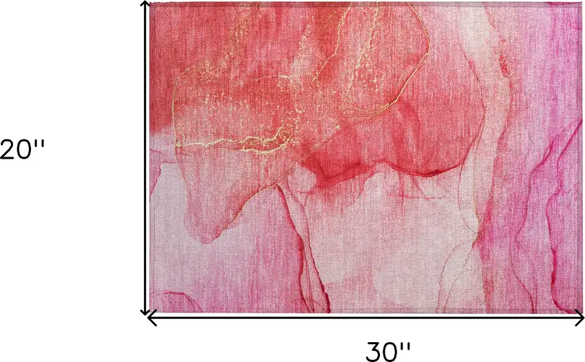 Pink Abstract Washable Non Skid Indoor Outdoor Area Rug Photo 3