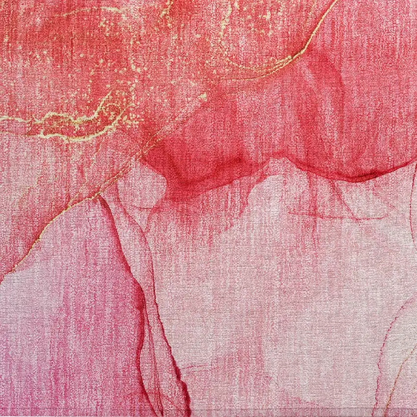 Pink Abstract Washable Non Skid Indoor Outdoor Area Rug Photo 6