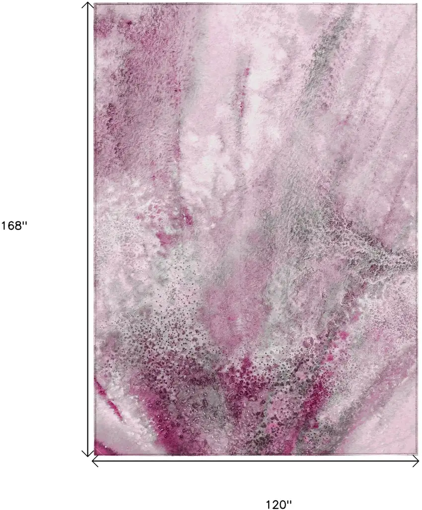 Pink Abstract Washable Non Skid Indoor Outdoor Area Rug Photo 3